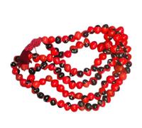Shreejinvardecor K.E collection Natural Original Red Gunja Ratti Chirmi Mala Necklace with Tassel Natural Rosary Jaapmala for Meditation Mantra Chanting & Pooja Astrology for Men & Women