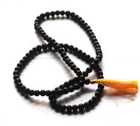 Shreejinvardecor Kavyansh Enterprises Natural Unpolished Karungali Malai Original 8mm | 108 Beads | Premium - Genuine Black Ebony Wood Necklace for Spiritual Growth & Meditation.