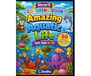 Shree's Coloring Book - Amazing Aquatic Life: 50+ Beautifully Detailed Designs of Pond, River, and Deep Ocean Marine Wildlife