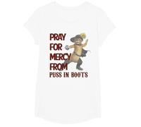 Shrek 2 Pray for Mercy from Puss in Boots T-Shirt, Girls, White, Large