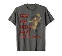Shrek 2 Pray for Mercy from Puss in Boots T-Shirt, Men, Asphalt Grey, Small