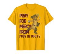 Shrek 2 Pray for Mercy from Puss in Boots T-Shirt, Men, Golden Yellow, Medium