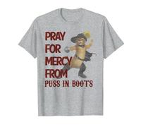 Shrek 2 Pray for Mercy from Puss in Boots T-Shirt, Men, Heather Grey, 6X-Large