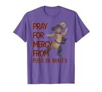 Shrek 2 Pray for Mercy from Puss in Boots T-Shirt, Men, Purple Heather, 3X-Large