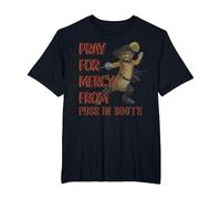 Shrek 2 Pray for Mercy from Puss in Boots T-Shirt, Men's Big and Tall, Black, 6X Tall