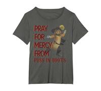 Shrek 2 Pray for Mercy from Puss in Boots T-Shirt, Women's Plus, Asphalt Grey, 2X