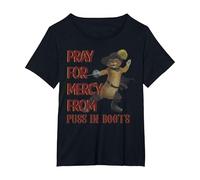 Shrek 2 Pray for Mercy from Puss in Boots T-Shirt, Women's Plus, Black, 1X