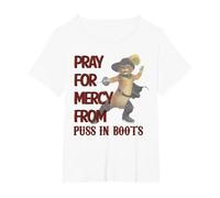 Shrek 2 Pray for Mercy from Puss in Boots T-Shirt, Women's Plus, White, 2X