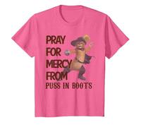 Shrek 2 Pray for Mercy from Puss in Boots T-Shirt, Youth, Pink Heather, Medium