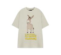 Shrek Donkey Beige Short Sleeve Graphic Tee | 'in The Morning... I'm Making Waffles!' T-Shirt | Classic Unisex Adults Apparel Movie Merchandise Merch - Medium