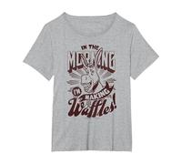 Shrek Donkey in The Morning I'm Making Waffles! T-Shirt, Women's Plus, Heather Grey, 3X