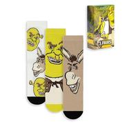 Shrek Donkey Unisex Multicoloured Calf Socks Set of 3 | Fun Movie Character Socks | Graphic Design for Everyday Wear Merch - 4-8 UK