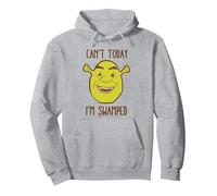 Shrek Face Can't Today I'm Swamped Pullover Hoodie, Adult Unisex, Heather Grey, X-Large