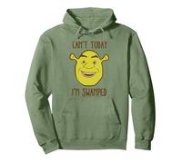 Shrek Face Can't Today I'm Swamped Pullover Hoodie, Adult Unisex, Sage Green, X-Large