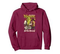 Shrek Get Ogre Yourself Donkey Shrek Puss In Boots 90's Logo Pullover Hoodie, Adult Unisex, Burgundy, Large
