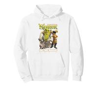 Shrek Get Ogre Yourself Donkey Shrek Puss In Boots 90's Logo Pullover Hoodie, Adult Unisex, White, X-Large