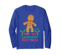 Shrek Gingy Not My Gumdrop Buttons Long Sleeve T-Shirt, Adult Unisex, Royal Blue, Medium