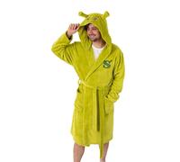 Shrek Green Hooded Bathrobe | Unisex Adults Cosy Fleece Loungewear with 3D Ears on Hood | S Initial Design | Perfect for Relaxing at Home or Movie Nights Merch - Small