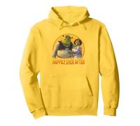 Shrek Happily Ever After Shrek Fiona Distressed Chest Logo Pullover Hoodie, Adult Unisex, Lemon Yellow, Medium