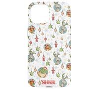 Shrek Holiday Pattern Characters Ornaments AOP Case for iPhone 15