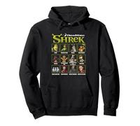 Shrek Iconic Shrek Yearbook Looks Group Shot Chest Panels Pullover Hoodie
