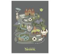 Shrek ‘Journey to Far Far Away' Limited Edition A3 Art Print in Grey Shrek Grey A3