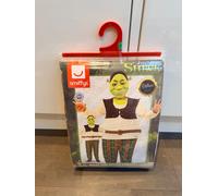 Smiffys Shrek Kids Deluxe Costume Child Hooped All-In-One & Mask, Children's Official Shrek License Outfit with Waistband Hoop & EVA Mask for Full Transformation, World Book Day