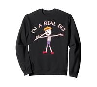 Shrek Pinocchio I'm A Real Boy Sweatshirt, Adult Unisex, Black, Medium
