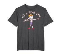 Shrek Pinocchio I'm A Real Boy T-Shirt, Men's Big and Tall, Dark Heather Grey, 4X Tall