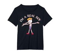 Shrek Pinocchio I'm A Real Boy T-Shirt, Women's Plus, Black, 3X