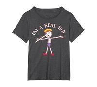 Shrek Pinocchio I'm A Real Boy T-Shirt, Women's Plus, Dark Heather Grey, 3X