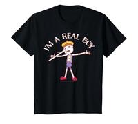 Shrek Pinocchio I'm A Real Boy T-Shirt, Youth, Black, Large