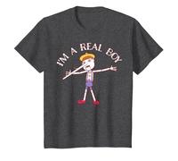 Shrek Pinocchio I'm A Real Boy T-Shirt, Youth, Dark Heather Grey, 3T