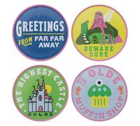 Shrek Set Of 4 Printed Metal Coasters Multi One Size