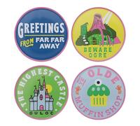 Shrek Set of 4 Printed Metal Non-Slip Coasters - Durable Drink Coasters, Movie-Themed Home Bar Accessory, Kitchen Table Protectors, Gift for Shrek Fans & Collectors