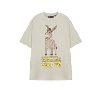 Shrek Donkey Beige Short Sleeve Graphic Tee | 'in The Morning... I'm Making Waffles!' T-Shirt | Classic Unisex Adults Apparel Movie Merchandise Merch - X-Large