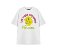 Shrek Short Sleeved T-Shirt (Adult White) in White | Size: Large Shrek White L