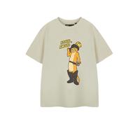 Shrek Unisex Kids Beige Puss In Boots Short Sleeved T-Shirt - 7-8 Years