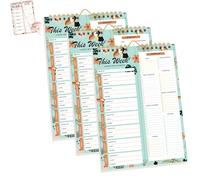 Shrewdful Handmade Bound Weekly Detachable Diet Plan Sheet, Weekly Meal Planner Notebook, 52 Sheets Double Helix Tear-Off Shopping List, for Week to do List and Schedule (B,3PCS)