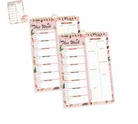 Shrewdful Handmade Bound Weekly Detachable Diet Plan Sheet, Weekly Meal Planner Notebook, 52 Sheets Double Helix Tear-Off Shopping List, for Week to do List and Schedule (E,2PCS)