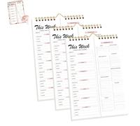 Shrewdful Handmade Bound Weekly Detachable Diet Plan Sheet, Weekly Meal Planner Notebook, 52 Sheets Double Helix Tear-Off Shopping List, for Week to do List and Schedule (A,3PCS)