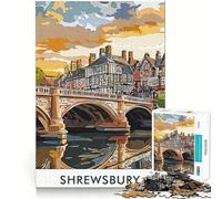 Shrewsbury Bridge Jigsaw Puzzle for Teenagers 1000 Pieces Brain Skill Home Activity Exact Edge Festive Gift 38x52cm