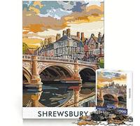Shrewsbury Bridge Jigsaw Puzzle for Teenagers 1000 Pieces Brain Skill Home Activity Exact Edge Festive Gift 38x52cm