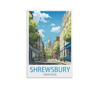 Shrewsbury Shropshire Vintage Travel Poster 08x12inch(20x30cm) Canvas Art Poster And Wall Art Picture Print Modern Family Bedroom Decor