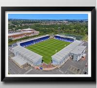 Shrewsbury Town Gifts, New Meadow Stadium or Croud Meadow Framed Print. Poster, Wall Art, Memorabilia, Football Club, The Salopians. (Black Frame, 53cm x 43cm)