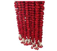 SHREYA-FASHION® - Artificial Red Roses Garland String, Red Velvet Rose Ladi Long, Garland for Decoration Festival Navratri, Pongal, Diwali, Marriages, Mandir & Home/Office Inauguration (5Ft) (10)