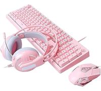 SHRGOMPIT Backlit Mouse and Headset Combo,USB Wired Backlit Keyboard,LED Gaming Keyboard Mouse Set,Headset with Microphone for PC,Laptop,Windows