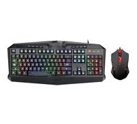 SHRGOMPIT Backlit Wired Gaming Keyboard and Mouse Combo, Illuminated Cable Game Support Waterproof