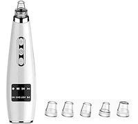 SHRGOMPIT Blackhead Pore Vacuum Electric Facial Cleaner Acne Whiteheads Removal with 5 Suction Head, USB Rechargeable LED Display