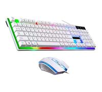 SHRGOMPIT Gaming Keyboard and Backlit Mouse Combo,USB Wired Backlit Keyboard,LED Gaming Keyboard Mouse Set for Laptop PC Computer Game and Work